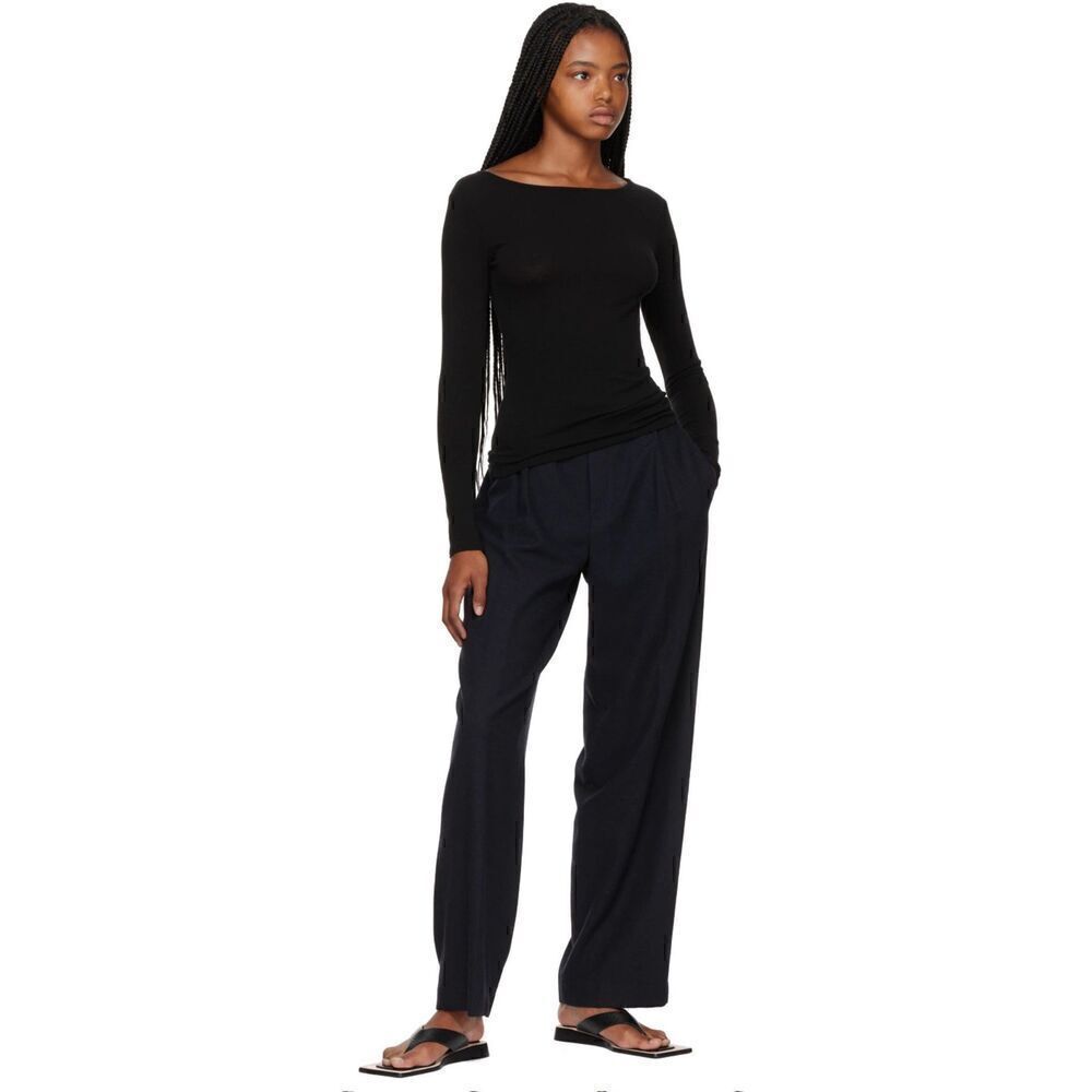 Vince Black Bouclé Wool-Blend Boat-Neck Sweater in Black NWT Size XXL